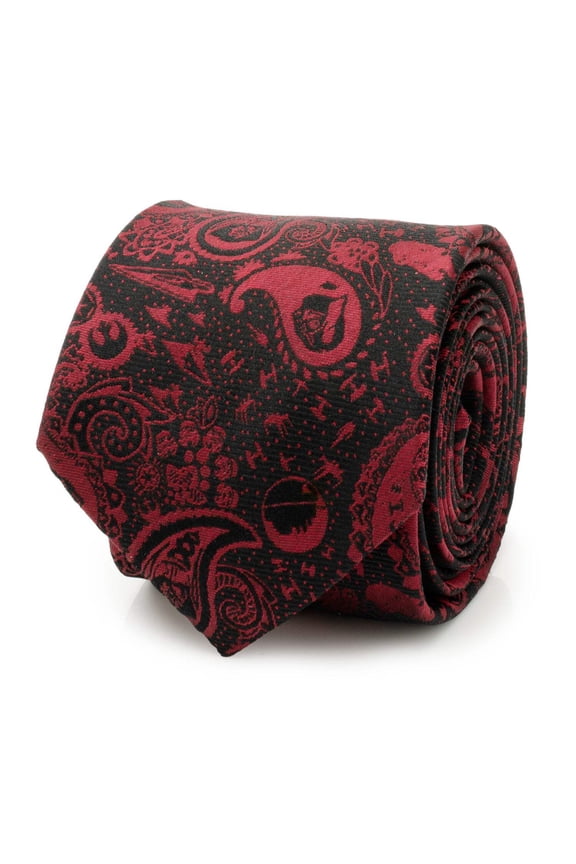Darth Vader Black and Red Paisley Silk Men's Tie
