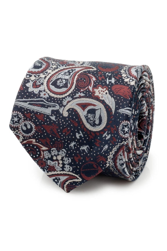 Darth Vader Navy Multicolored Silk Paisley Men's Necktie