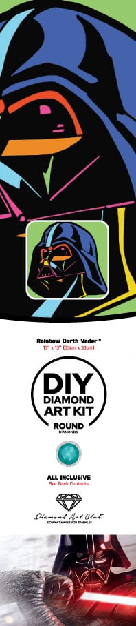Kit Diamond Painting Star Wars Dark Vador 40x50 Cm - Peinture Avec Strass 5D, Toile Autocollante, Stylo Et Diamants Inclus