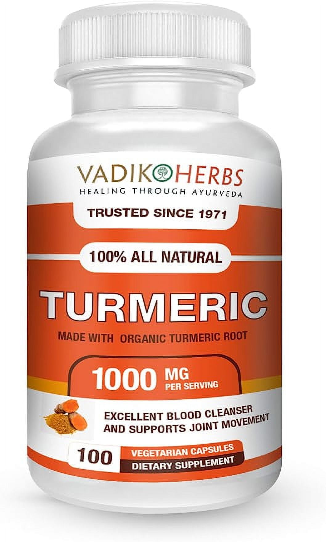 Vadik Herbs Ultra strength Pure Turmeric (curcumin) Tumeric 1000 mg