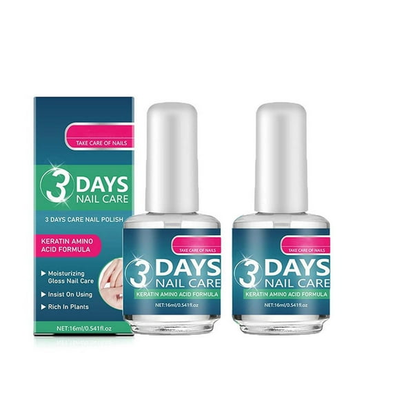 Vadktai 3 Days Nail Care - Keratin Amino Acid Formula, Strengthening and Hydration, for Dry, Weak & Fragile Nails (2pcs)