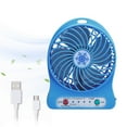 thumbnail image 1 of Vadktai 3 Speeds Mini Desk Fan, Rechargeable Battery Operated Fan with LED Light, Portable USB Fan Quiet for Home, Office, Travel, Camping, Outdoor, Indoor Fan, 1 of 9