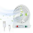 thumbnail image 1 of Vadktai 3 Speeds Mini Desk Fan, Rechargeable Battery Operated Fan with LED Light, Portable USB Fan Quiet for Home, Office, Travel, Camping, Outdoor, Indoor Fan, 1 of 8