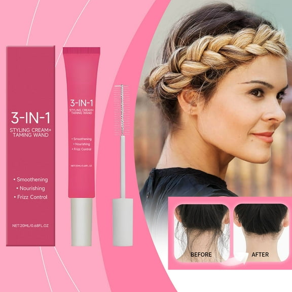 Vadktai 3-in-1 Hair Styling Cream Wand, Finishing Stick for Frizz Control, Style Edges, Add Shine, Lightweight & Non-Greasy