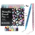 thumbnail image 1 of Vadktai 36 Pack Metallic Markers, Dual Tip Glitter Pens for Crafts, Water Based Metallic Acrylic Paint Markers for Black Paper & Rock Painting, Scrapbooking Supplies, Glass, Wood, 1 of 1