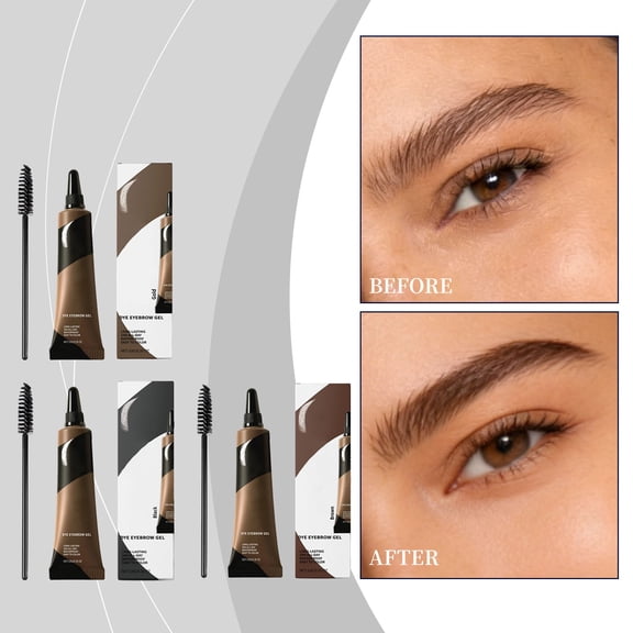 Vadktai 3D Eyebrow Gel, Eyebrow Dye Cream, Long Lasting 24 Hours Waterproof Smudge-proof Brow Cream Makeup Kit