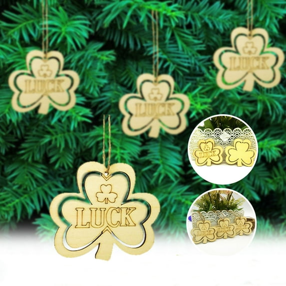 Vadktai 5 Piece Small Pendant Ireland Ornament Present Labels Present Ornaments St Patricks Day Cutout Shamrock Pendants