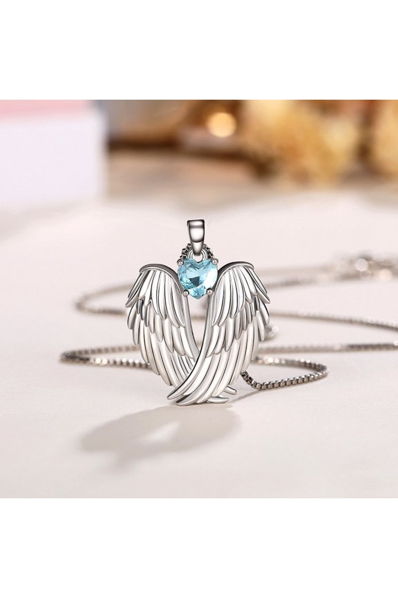 Angel Wing Zircon Necklace, Fashionable And Popular Women's Pendant Angel Wing Chain For Protection And Blessing