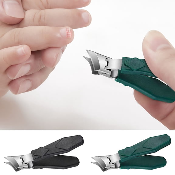 Vadktai Angled Nail Clippers, Stainless Steel Anti-Splash Nail Trimmer, Wide Jaw Slanted Nail Clipper, Oblique Nail Cutter Scissors