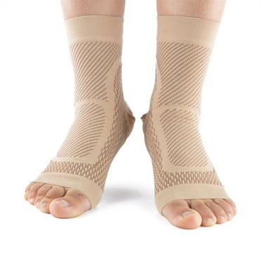 Vadktai Ankle Compression Sleeve, Plantar Fasciitis Braces, Open Toe Compression Socks for Swelling, Sprain, Neuropathy, Arch Support for Men and Women