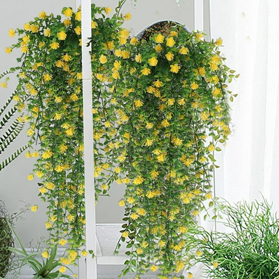 Vadktai Artificial Hanging Flowers, Fake Hanging Plants, Orchid Flower Bouquet for Wall, Home, Room, Garden, Wedding, Indoor Outdoor, Spring Decoration