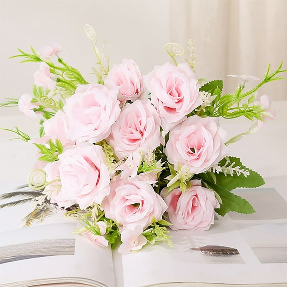 Vadktai Artificial Roses Flowers, Arrangement Silk Bouquet for Home Office Parties Bridal and Wedding Decoration