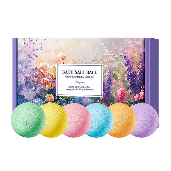 Vadktai Bath Bombs Set, 6 pcs Natural Shea Butter & Safe Oil Bath Bomb for Skin Moisturizing, Handmade Bubble Bath & Fizzy, Ideal Presents for Women