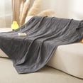 thumbnail image 1 of Vadktai Bedding Cotton Dark Grey Lightweight Knit Throw Blanket for Couch Sofa Bed – 51 x 67 Inch, Machine Washable, Home Décor, 1 of 6