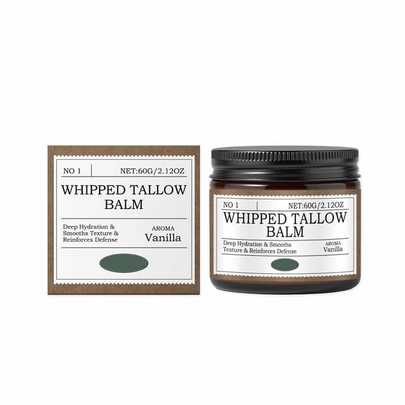 Vadktai Beef Tallow Balm, Tallow and Honey Balm, Deep Moisture for Dry Skin, Fast-Absorbing