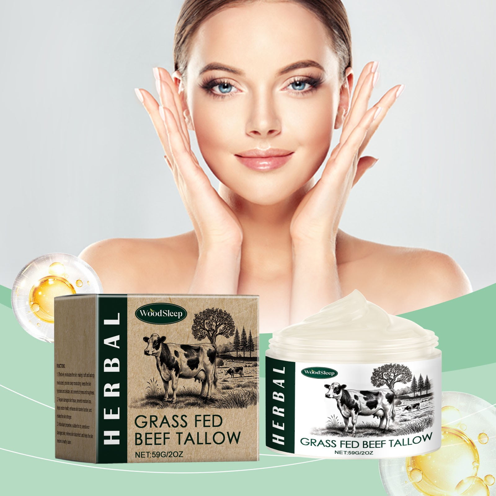 Vadktai Beef Tallow, Tallow Face Moisturizer, Beef Tallow for Skin