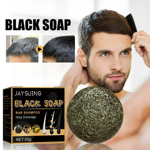 Vadktai Black Shampoo Bar Soap for Gray Hair, Shampoo Bars for Hair, Mane Gray Reverse Bar for Men, Black Hair Shampoo Bar for Hair Darkening, Root White Coverage Hair Darkening Shampoo Bar
