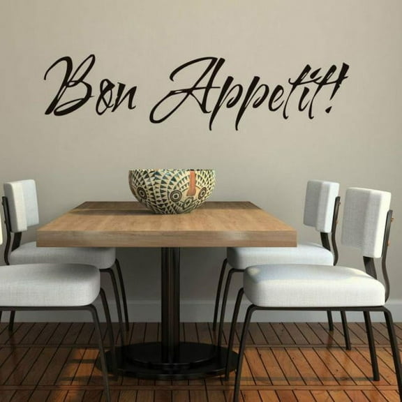 Vadktai Bon Appetit Wall Saying Quotes Vinyl Decals Stickers for Restaurant Kitchen Dining Room Cafe