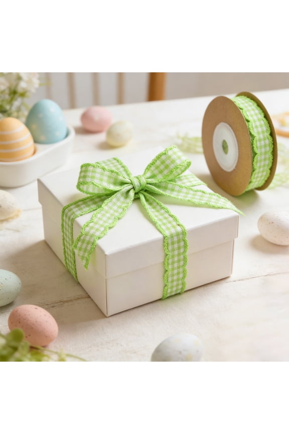 Classic Plaid Ribbon Hair Clip Headband With Bow Curtain Edging Wavy Ear Ribbon