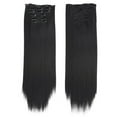 thumbnail image 1 of Vadktai Clip in Hair Extensions Real Human Hair Clip, Human Hair Clip in Extensions Black Women Invisible Natural Straight Seamless Clip on Hair Extensions, 1 of 3
