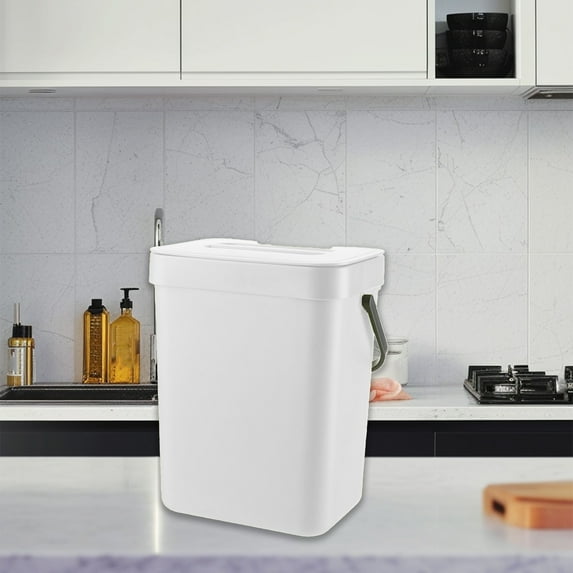 Vadktai Compost Bin Kitchen, Under Sink Compost Bin Indoor Kitchen Sealed, Compost Bucket for Kitchen, Wall Mounted Trash Can, Small Trash Can with Lid