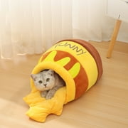 Vadktai Cozy Honeypot Shaped Cat Bed with Removable Mat, Washable, Super Soft, and Warm Indoor Nest for Kittens and Puppies