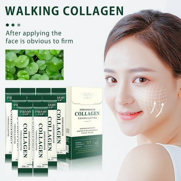 Vadktai Deals Collagen Face Mask | Collagen Firming Face Mask | Wash-Free Sleeping Facial Mask | Essential Lifting Firming Anti Aging Moisturizing Face, 20 Count (Pack of 1)