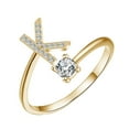 thumbnail image 1 of Vadktai Initial Rings, Initial Letter Ring for Women, Gold Stackable Alphabet Rings, Adjustable Pinky Ring, Cute Dainty Finger Rings, Valentine's Day Birthday Gifts for Her, Alphabet A-Z, 1 of 1