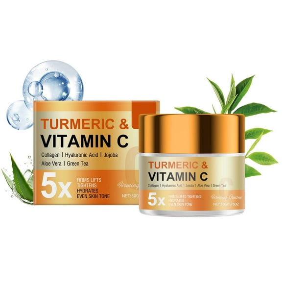 Vadktai Deals Vitamin C Face Moisturizer | Turmeric + Vitamin C Face Glow Booster Moisturizer & Skin Repairing Cream | Anti-aging Hydration Skin Firming & Brightening Cream for Dark Spots, Wrinkles
