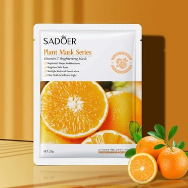 Vadktai Deals Vitamin C Sheet Face Masks, Brightening Sheet Mask, Hydrating & Soothing Facial Sheet Mask, Skincare for All Skin Types, Moisturizing, Anti-Aging & Skin Firming
