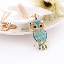 Vadktai Women Necklace - Dainty Crystal Owl Necklace - Long Sweater Chain Rhinestone Owl Bird Necklace Pendant for Women - Animal Bird Jewelry Gifts - Valentine's Day Gift for Her