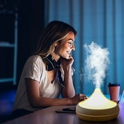 Vadktai Essential Oil Diffuser, Small Aromatherapy Diffuser, Ultrasonic Diffusers for Essential Oils, Cool Mist Humidifier with Warm White Lights, for Office Home