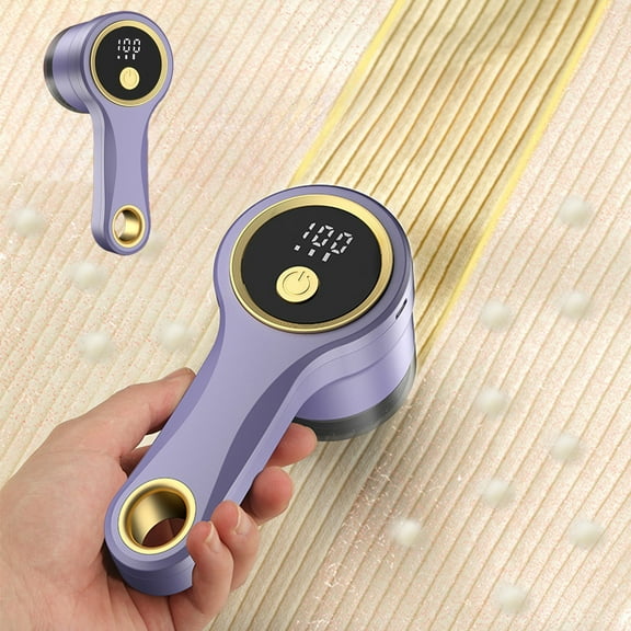 Vadktai Fabric Shaver, Electric Lint Remover, Rechargeable Lint Shaver, Sweater Defuzzer to Remove Pilling, 6-blade, 3-speed with LED Display for Clothes, Upholstery, Furniture