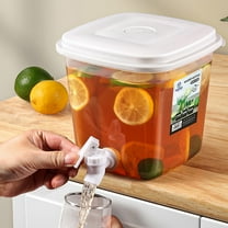 Vadktai Fridge Beverage Drink Dispenser with Leak-proof Spigot, Plastic Cold Drink Juice Beverage Dispenser Jug for Party Drink, Juice, Iced Tea, Lemonade, Cold Brew