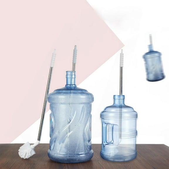 Vadktai Gallon Bottle Brush, Extra Long Handle Bucket Brush, Gallon Water Bottle Cleaning Brush, Flex Head, Stainless Steel Handle Bendable Replaceable Brush Head