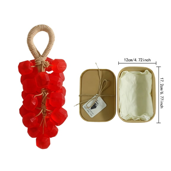Vadktai Grape Soap on a Rope, Handcrafted Grape Cluster Shaped Soaps, Lasting Fragrance Natural Cold Process Artisan Soaps for Hand Washing, Air Freshening & Decorative
