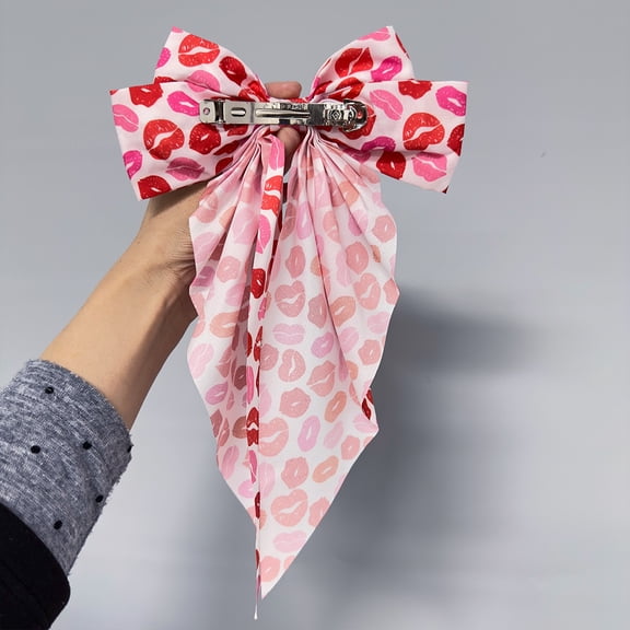 Vadktai Hair Bows for Women, Big Ribbon Bows for Hair, Long Tail Bow Hair Clips, Cute Hair Barrettes, Hair Accessories for Girls, Valentine