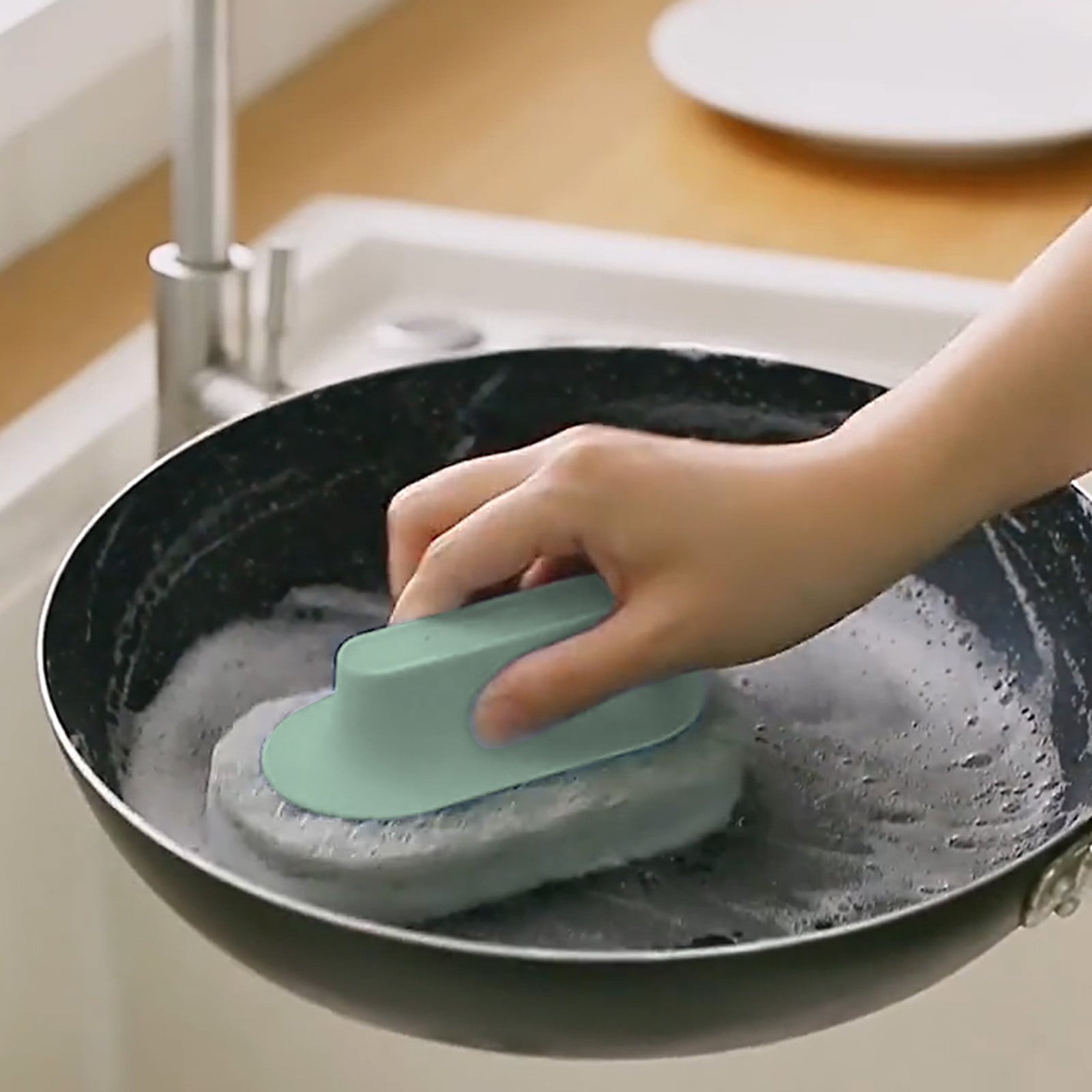 Vadktai Handled Bath Scrubber, Bathroom Scouring Pad, Heavy Duty