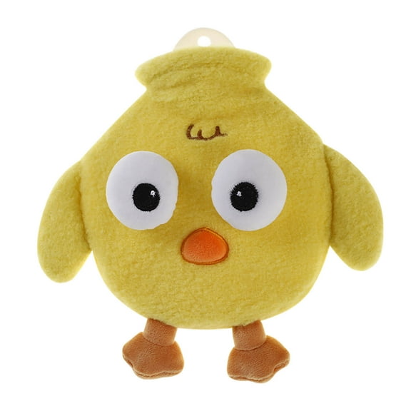 Vadktai Hot Water Bottle Rubber Hand Warmer Bed Bottle with Plush Cover Leakproof PVC Hot Water Bag, Duck