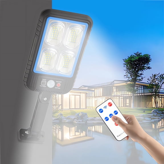 Vadktai Led Solar Street Lights, Outdoor Wireless Solar Security Wall Light Motion Sensor for Porch Gutter Barn Garden Deck Fence Patio Path