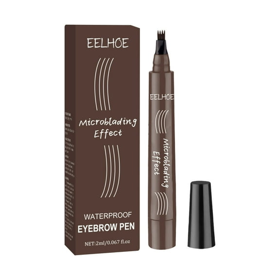 Vadktai Microblading Eyebrow Pen, Eyebrow Pencil Magical Upgraded Eye Brow Pencils for Women with 4 Fork Tip & Brush for Natural-Looking Hair-Like Defined Brows, Last All-Day