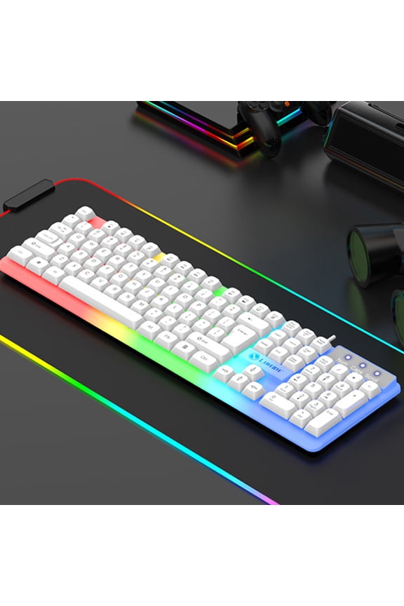 Mechanical Gaming Keyboard, 104 Keys Rainbow Backlit Keyboard, Gaming Keyboard for PC Laptop and Work