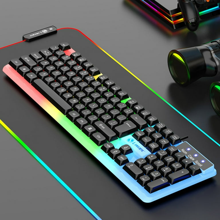 Vadktai Mechanical Gaming Keyboard, 104 Keys Rainbow Backlit