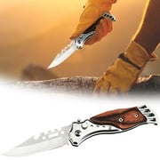 Vadktai Medium Lockback 6.3in High Carbon S.S. Folding Pocket Knife with Drop Point Blade and Wood Handle for Hunting, Whittling, Carving, Camping, EDC, and Outdoors