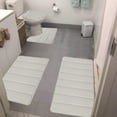 thumbnail image 1 of Vadktai Memory Foam Bath Mat Set, 4 Piece with Toilet Lid Cover and Rug,Water Absorption, Non-Slip, Thick, Machine Washable, Easier to Dry, 1 of 9