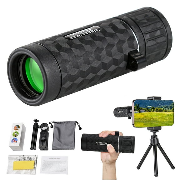 Vadktai Monocular Telescope, High Powered Monocular for Adults, Monocular for Smartphone Adapter Monocular Telescope, Hunting Wildlife Bird Watching Travel Camping Hiking