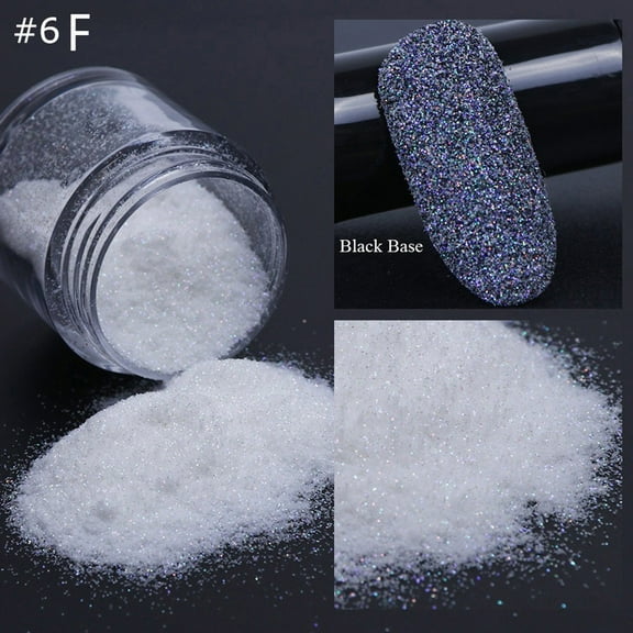 Vadktai Nail Glitter Powder Shining Sugar Effect Glitter Black White Dust Sand Powder Candy Coat Manicure Nail Art Decoration for Nail Art Tips Decoration DIY Crafts