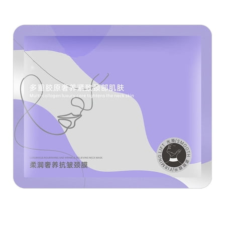 Vadktai Neck Mask - Hydrolyzed Collagen Neck-Mask with Hyaluronic Acid & Peptide - Moisturizing Firming Masks for Crepey Skin, Helps Reduce Appearance of Fine Lines for Smoother & Gloss Skin, 5pc