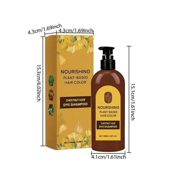 Vadktai Nourishing Plant-Based Hair Color, Long-Lasting & Natural Hair Color Shampoo for Gray Hair Cover Up, Shampoo Hair Colorant for Women & Men, Softens and Adds Shine Hair Dye