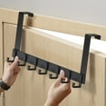 thumbnail image 1 of Vadktai Over The Door Hooks Hanger with Extended Arms - Bathroom Accessories and Towel Rack Organizer Holder for Coat Robe Hat - 1 Pack, Matte Black, 1 of 7